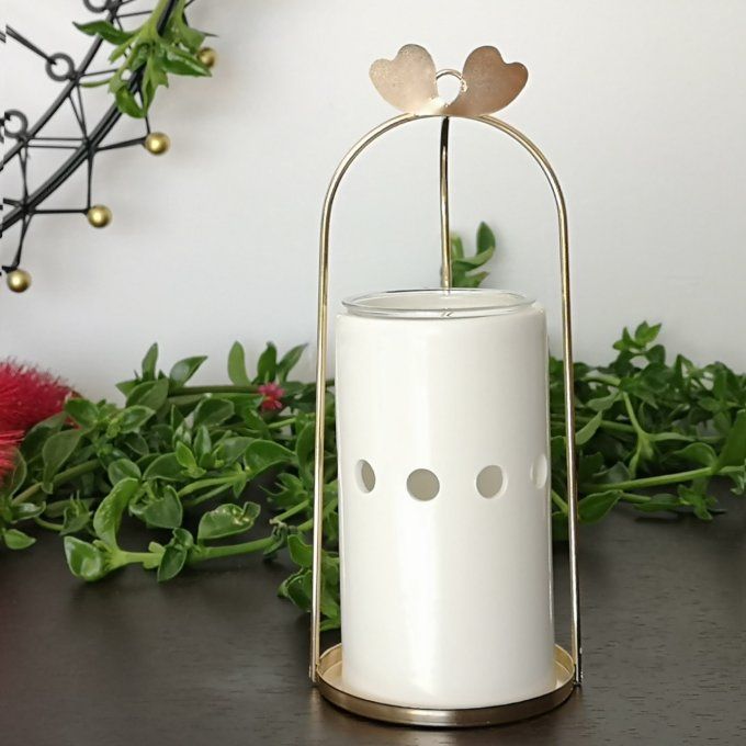 Brûle parfum Cinco blanc/doré