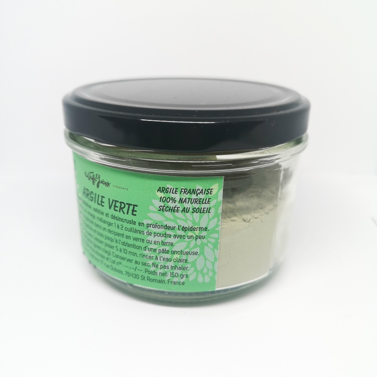 Argile verte en poudre 100% pure et naturelle - Natural'Etik