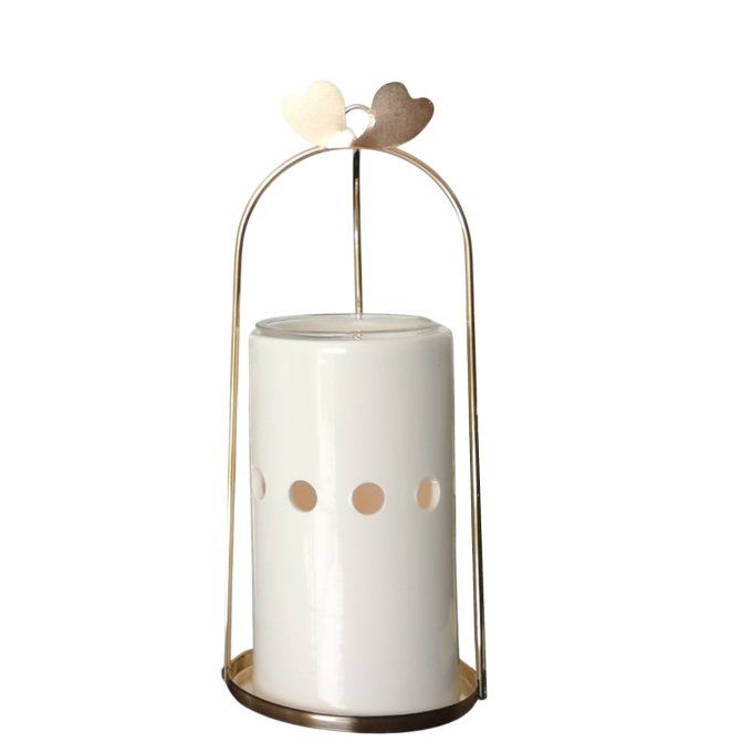 Brûle parfum Cinco blanc/doré